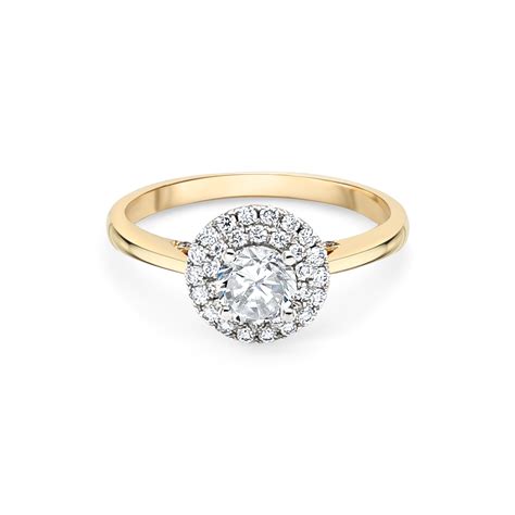 18ct Yellow Gold Halo Engagement Ring Rj Barber And Sons