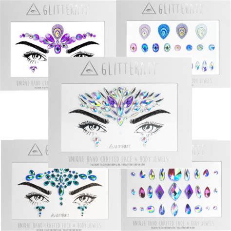 Face Gems Adhesive Glitter Jewel Tattoo Sticker Festival Rave Party