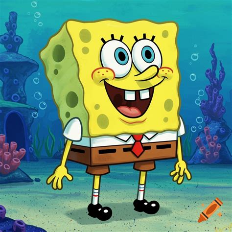 Spongebob Squarepants And Patrick Star Smiling Happily Underwater In Bikini Bottom On Craiyon
