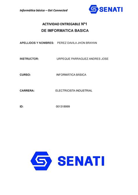 Actividad Entregable 1 DE Informática Básica senati - ACTIVIDAD ... 