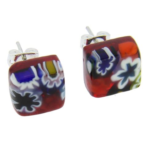 Murano Glass Necklace And Earrings Sets Murano Glass Millefiori Necklace And Earrings Set