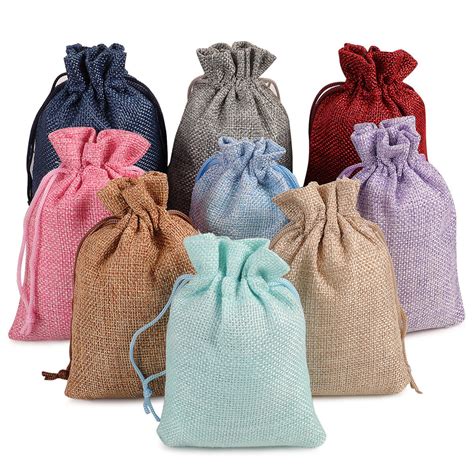 Lot 25 Drawstring Burlap Linen Jute Sack Gift Bags Wedding Favor