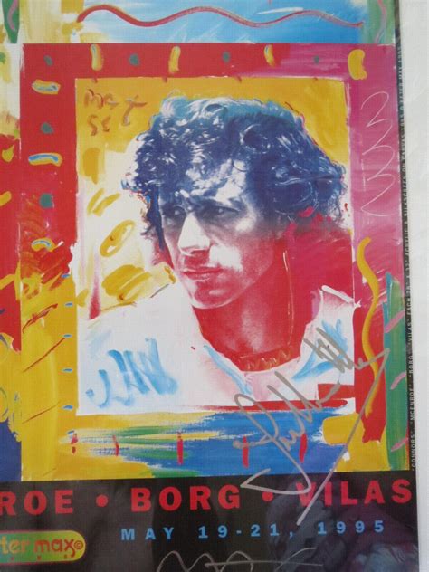 PETER MAX SIGNED POSTER Tennis McEnroe, Connors, Borg, Vilas 5x ...