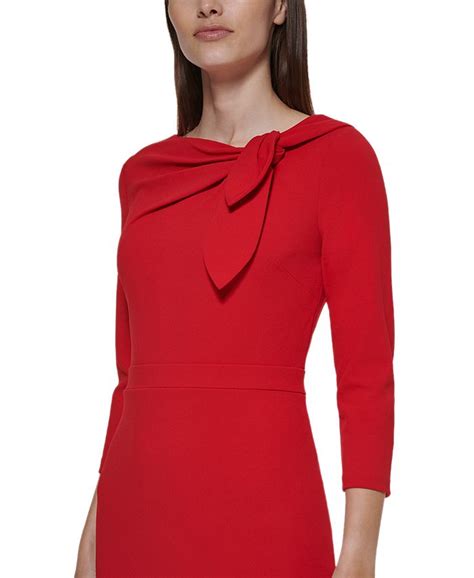 Calvin Klein Scuba Crepe Bow Neck Sheath Dress And Reviews Dresses