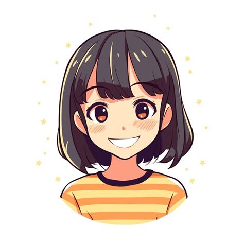 Vector Lindo Del Kawaii De La Muchacha Del Anime Vector Premium