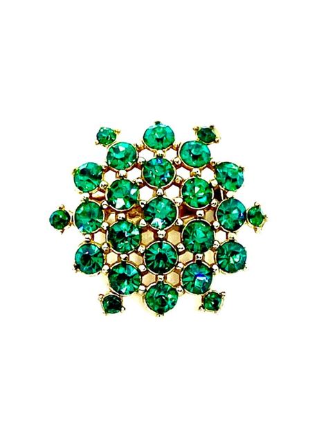 Vintage Coro Green Rhinestone Bracelet Gem