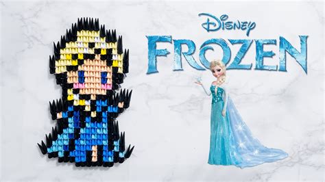 How To Make 3d Origami Pixel Art Elsa From Frozen 164 Size Tutorial