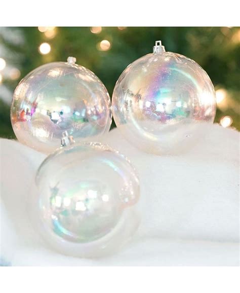 Northlight 12 Count Clear Iridescent Shatterproof Shiny Christmas Ball Ornaments Macys