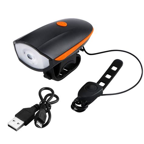 Allomn Bright Bike Light With Horn Set Bicycle Headlight Waterproof Usb