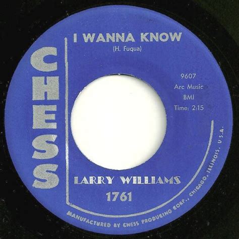 I Wanna Know Like A Gentleman Oughta By Larry Williams Single