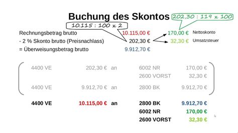 Buchung Des Skontos Beim Einkauf Youtube