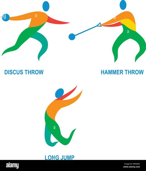 Hammer Throw Discus Throw Long Jump Icon Stock Vector Image And Art Alamy