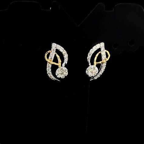 Real Diamonds Party Wear Diamond Hoop Earing 2 54 Grams 14 Kt At Rs