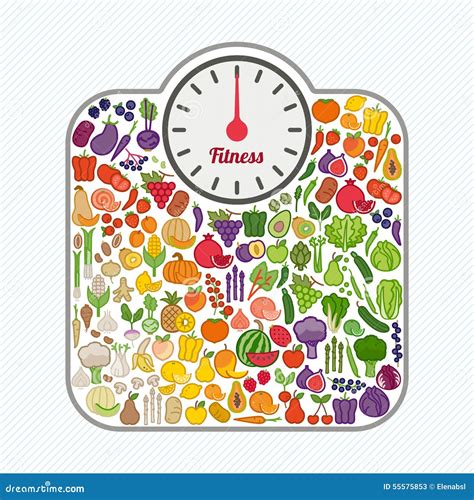 Healthy Eating Plate Vector Illustration Labeled Educational Food