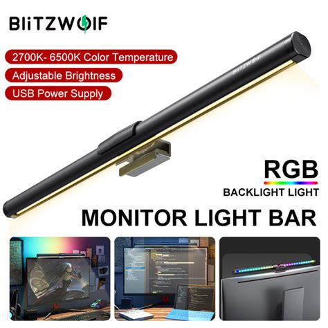 Blitzwolf Bw Cml Rgb Computer Monitor Light Bar Touch Control Dimmable