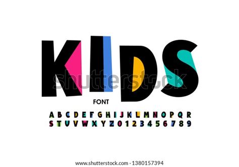 Childish Style Font Design Playful Alphabet Stock Vector (Royalty Free) 1380157394