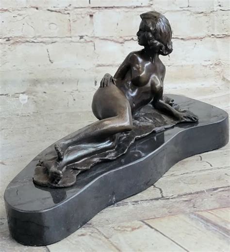 BRONZE SCULPTURE SENSUAL Female Nude Erotica Woman Sexy Girl Statue By