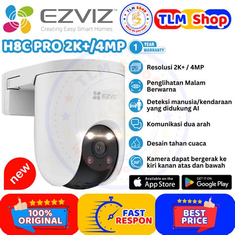 Jual EZVIZ H8C Pro 2K 4MP Smart Home Wifi IP Camera CCTV Outdoor Pan