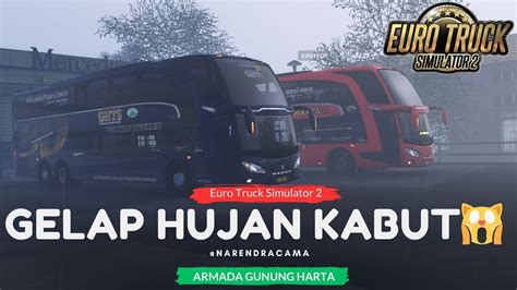 Euro Truck Simulator Tantangan Cuaca Hujan Deras Jalanan Kabut