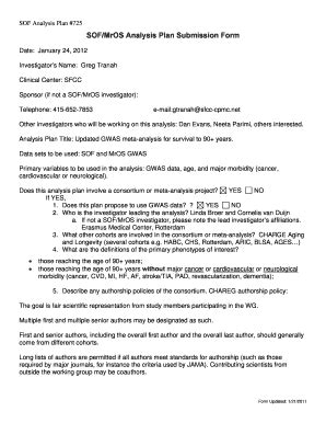 Fillable Online Sof Ucsf SOF MrOS Analysis Plan Submission Form Sof