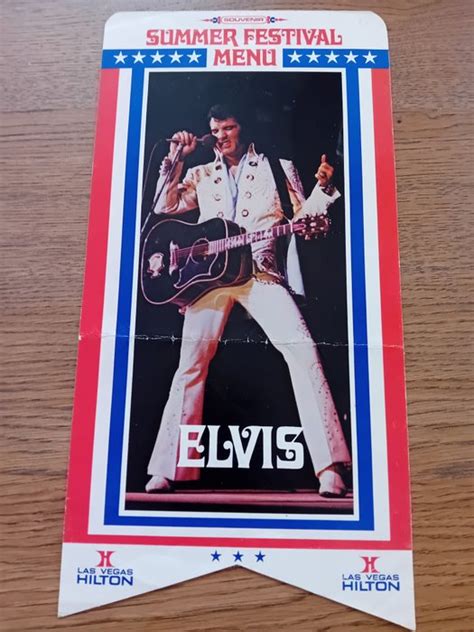 Elvis Presley Las Vegas Hilton Summer Festival Souvenir Menu