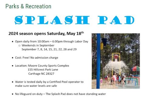 Moore County Sports Complex Splash Pad Opening Day The Pines Times