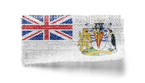 British Antarctic Territory Flag on a Piece of Cloth on a White ...