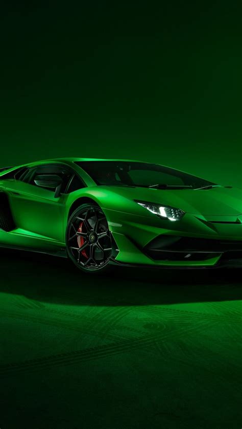 Green Lamborghini Aventador SVJ Sports Car Wallpaper