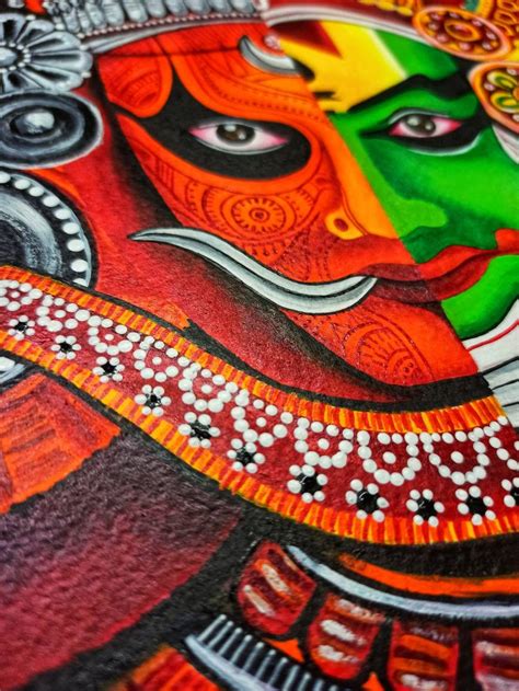 Kathakali Painting Theyyam Painting South Indian Art Onam Etsy