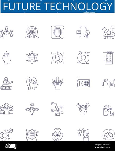 Iconos de línea de tecnología futura signos establecidos Colección de