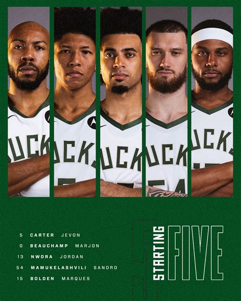 Milwaukee Bucks on Twitter: "Tonight's starters in Chicago. https://t ...