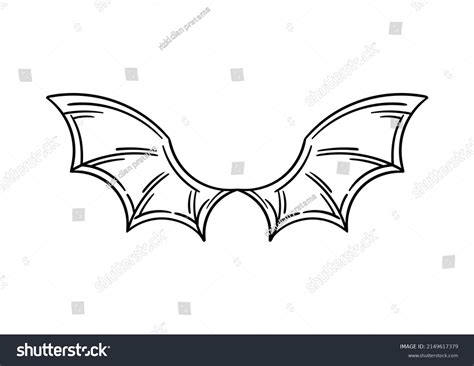 Folded Bat Wings Drawing