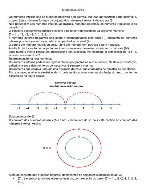 Prova Numeros Inteiros 7 Ano Doc - Os Números Inteiros 7 Ano Fund 2 | PDF | Números | Número inteiro