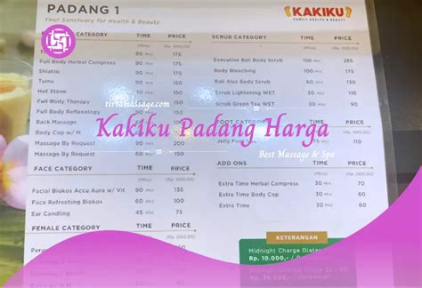 Daftar Harga Paket And Layanan Kakiku Padang Tirta Massage