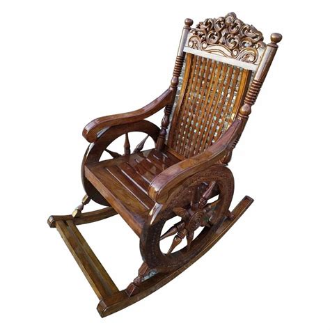 Sheesham Wood Carved Rocking Chair Without Cushion At Rs 12000 In