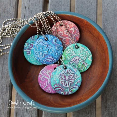 Doodlecraft Damask Polymer Clay Jewelry Dishes