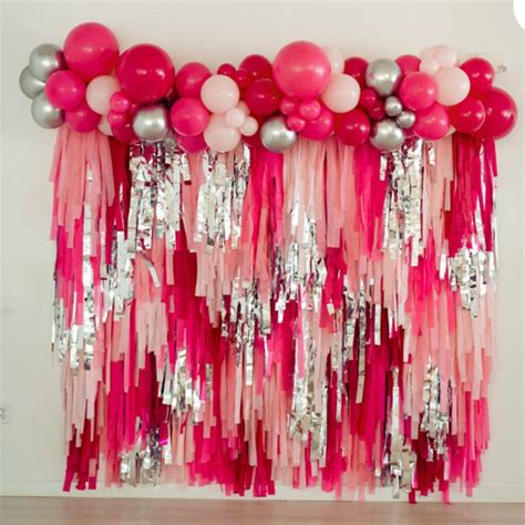 Bachelorette Party Backdrop Bridal Shower Party Backdrop Pink Silver