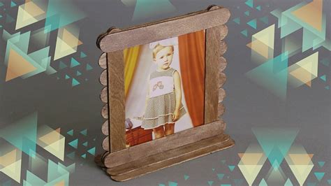 HOW TO MAKE PHOTO FRAME FROM POPSICLE STICKS DIY PHOTO FRAME YouTube