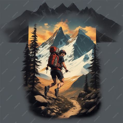 Premium AI Image | mountain tracking with beautiful view