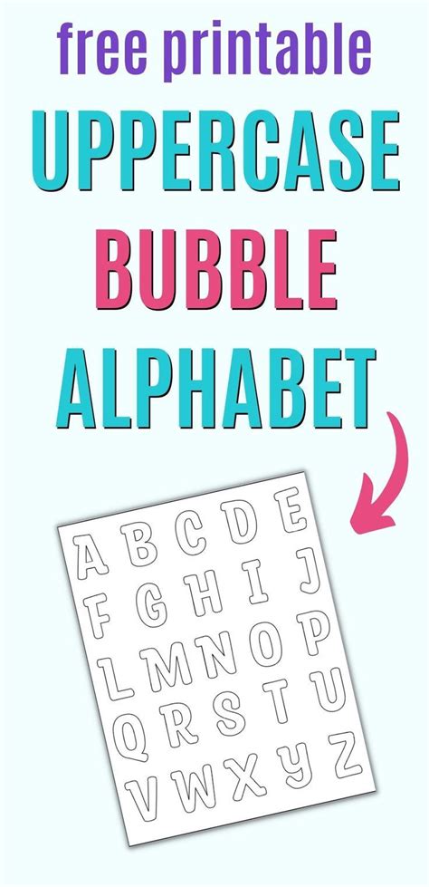 Free Printable Uppercase Bubble Alphabet Set