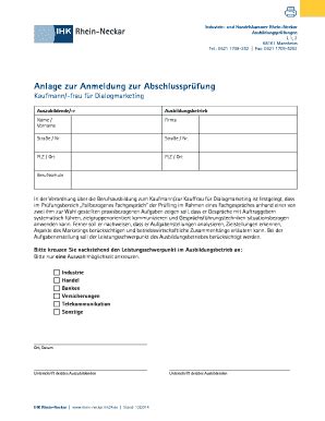 Ausfüllbar Online rhein neckar ihk24 Kaufmannfrau fr Dialogmarketing