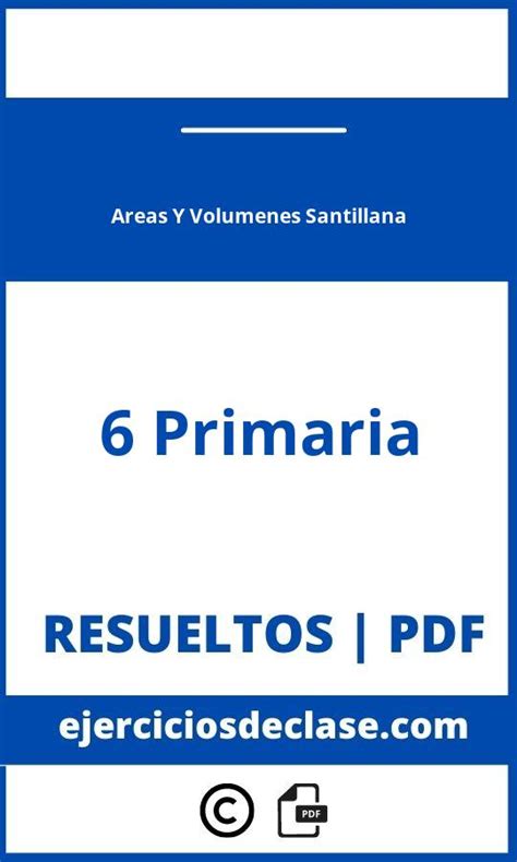 Ejercicios Areas Y Volumenes Primaria Pdf Santillana