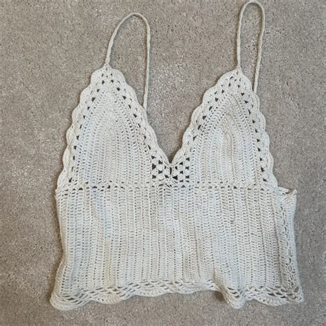 BrandyMelville Crochet White Vest Depop