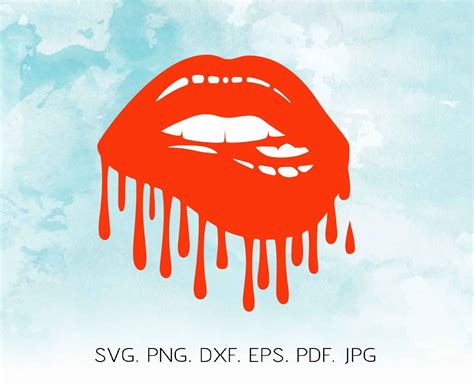 Dripping Lip Svg Biting Lip Svg Sexy Lips Svg Silhouette Lip Etsy