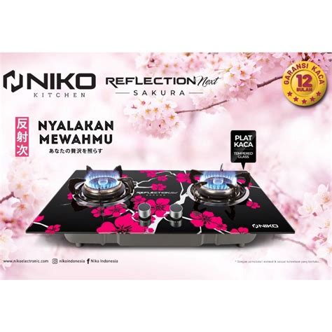 Jual NIKO Sakura Kompor Gas Tanam 2 Tungku Kaca NIKO Reflection Next