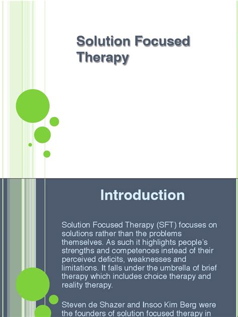 Solution Focused Therapy 9 Solution Focused Brief Therapy Psychotherapy