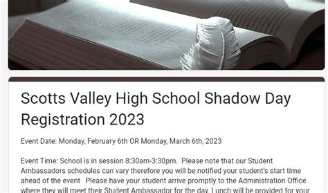 Svhs Shadow Days Scotts Valley High School