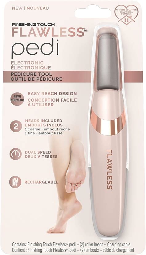 Finishing Touch Flawless Pedi Electronic Pedicure Tool Rechargeable Dual Speed Rose Gold