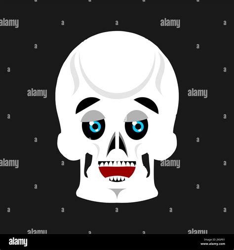 Skull happy Emoji. skeleton head marry emotion isolated Stock Vector ...