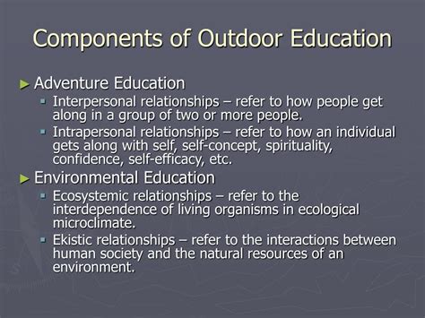 PPT - Outdoor Education Model By Adam Bibbs and Andy Klaers PowerPoint
